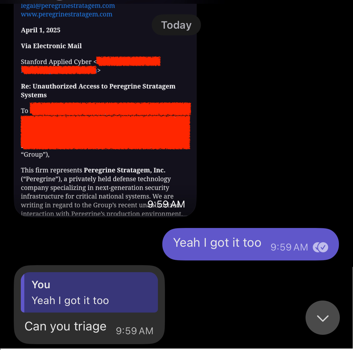 A friend asking me to triage the fake lawsuit threat