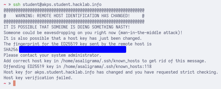 SSH man-in-the-middle warning