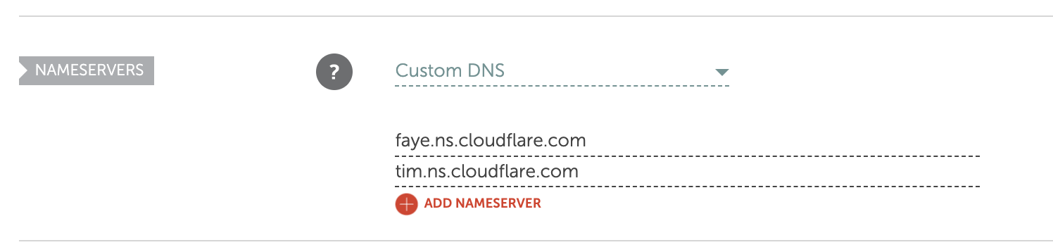 Setting nameservers in Namecheap
