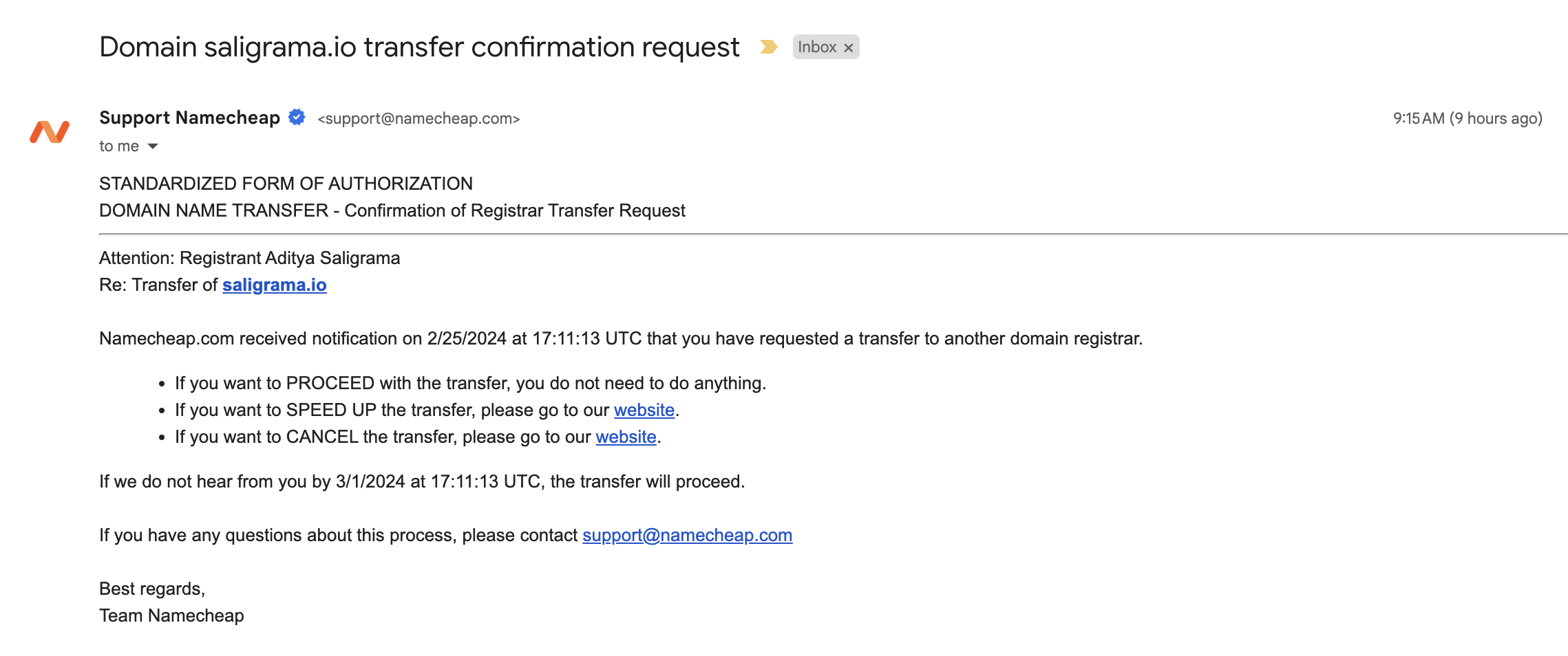 Expediting the domain transfer